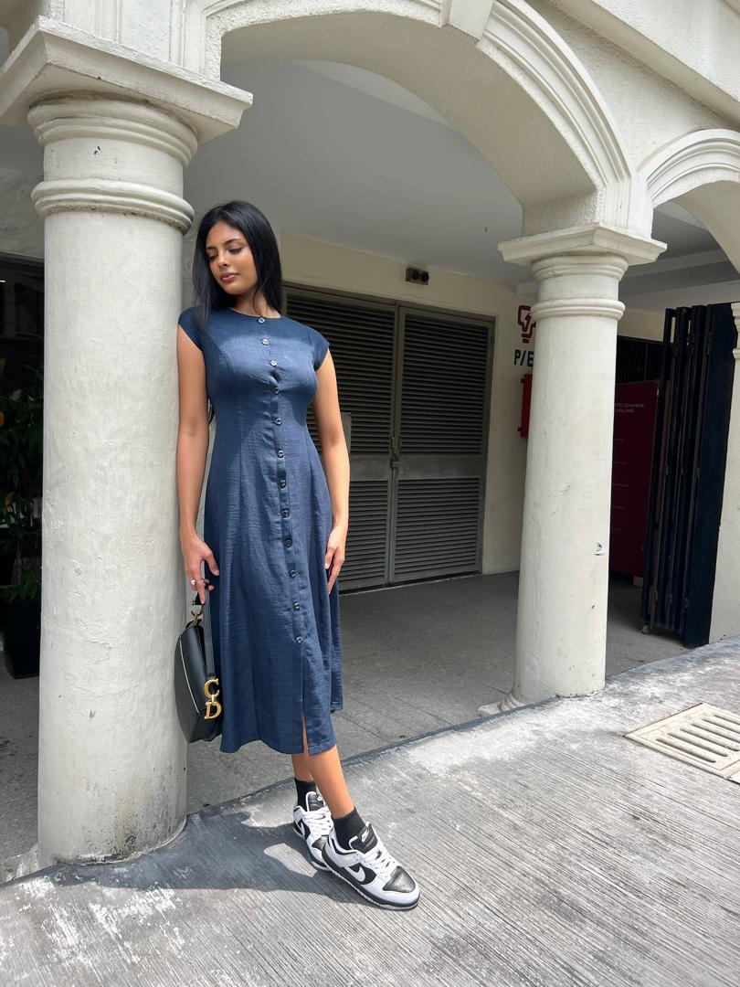 Misnight Adjustable linen dress