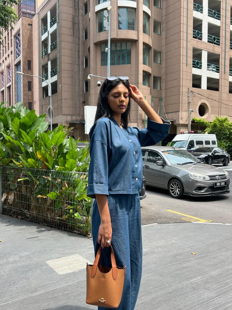 Off Duty Blue denim set