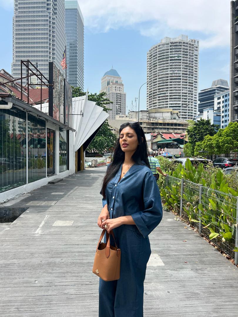 Off Duty Blue denim set